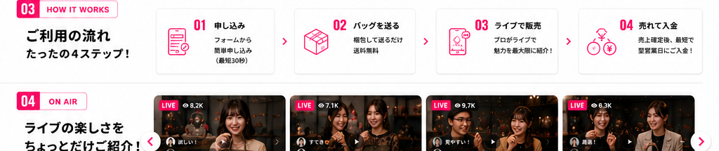 MONOSHARE のライブコマース配信